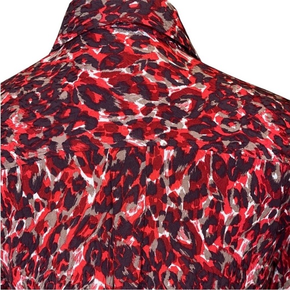 NWT Equipment Femme Red Leopard Viscose Button Down Blouse Top Shirt Size Small - Picture 8 of 11